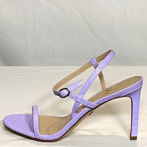 NEW Sam Edelman Doran Strappy Snakeskin Sexy Lilac Purple Heeled Sandal Sz 8